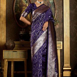 Dori Ethnic Motifs Woven Design Zari Banarasi Saree-image-16