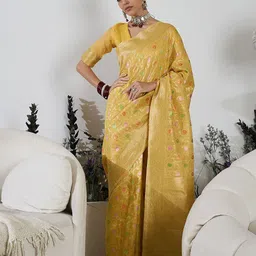 Dori Ethnic Motifs Woven Design Zari Banarasi Saree-picture-51