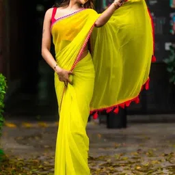 SANJANA SILK Pure Georgette Embroidered Bagh Saree-image-55