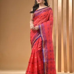 Arhi Floral Woven Design Pure Cotton Tant Saree-image-7