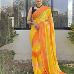 Mitera Leheriya Pure Chiffon Ready to Wear Leheriya Saree-image-33