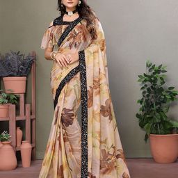 VIJAYA VALLABH Women Floral Printed Sequinned Embellished Saree-6