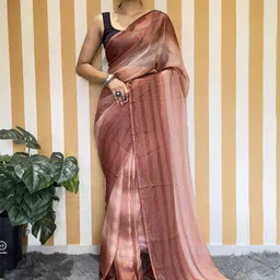 Mitera Striped Pure Chiffon Ready to Wear Saree-image-45