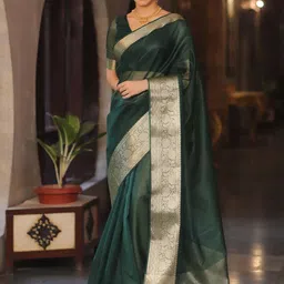 DIVASTRI Zari Organza Kanjeevaram Saree-image-58