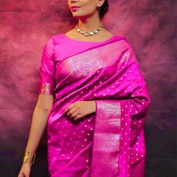 ZIBLON Woven Design Zari Banarasi Saree-image-69