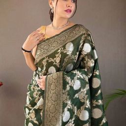 ZIBLON Woven Design Zari Banarasi Saree-image-22