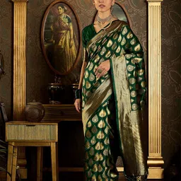 Sangria Ethnic Motifs Woven Design Kanjeevaram Saree-picture-23