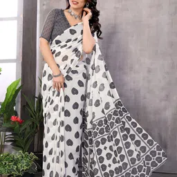 The Textile Hub Printed Pure Georgette Saree-image-71