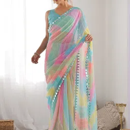 KALINI Ethnic Motifs Sequinned Heavy Work Saree-picture-23