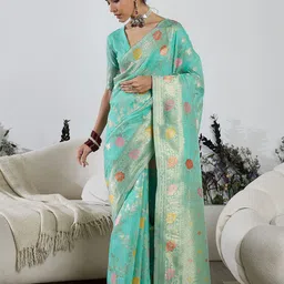 Sangria Woven Design Banarasi Saree With Blouse Piece-picture-47