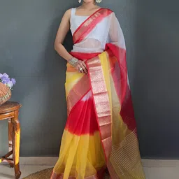 Mitera Ombre Zari Organza Saree-image-95