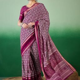 VRAGI Warli Sequinned Maheshwari Saree-image-62