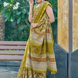 Anouk Ethnic Motifs Zari Pure Cotton Saree-44