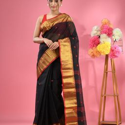 Charukriti Ethnic Woven Design Pure Cotton Taant Saree-image-76