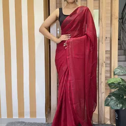 Mitera Striped Pure Chiffon Ready to Wear Saree-image-44