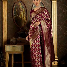 Sangria Woven Design Zari Kanjeevaram Saree-29