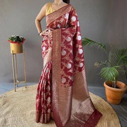 ZIBLON Woven Design Zari Banarasi Saree-image-68