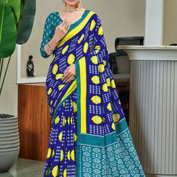 Anouk Ethnic Motifs Pure Cotton Block Print Saree-picture-14
