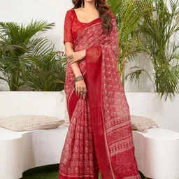 VRAGI Warli Sequinned Maheshwari Saree-image-65