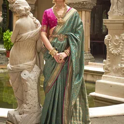 MONJOLIKA FASHION Woven Design Zari Silk Blend Banarasi Saree-picture-41