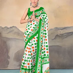 Anouk Ethnic Motifs Pure Cotton Block Print Saree-image-58