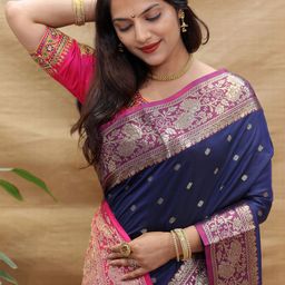 Royal Rajgharana Saree Woven Design Zari Pure Silk Banarasi Saree-32