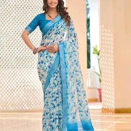 Celeb Styles Floral Printed Zari Saree-picture-27