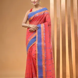 Arhi Ethnic Motifs Woven Design Pure Cotton Taant Saree-picture-36