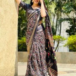 VRAGI Warli Silk Blend Maheshwari Saree-image-63