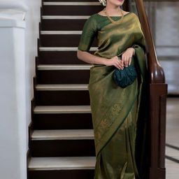 LIMDO Pure Silk Zari Banarasi Saree-image-39