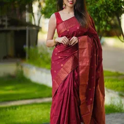 ZIBLON Floral Zari Banarasi Saree-image-32