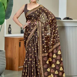 Anouk Floral Pure Cotton Saree-image-83