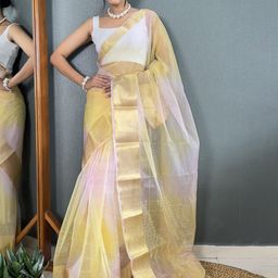 Mitera Ombre Zari Leheriya Saree-image-69