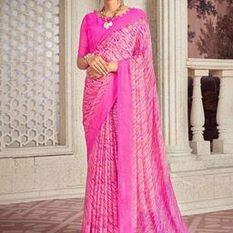 Reboot Fashions Pure Chiffon Block Print Saree-picture-2