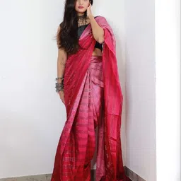 Mitera Striped Pure Chiffon Ready to Wear Saree-image-39