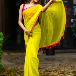 VRAGI Embroidered Pure Georgette Maheshwari Saree-picture-13