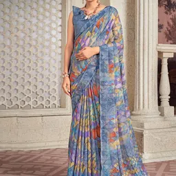 Reboot Fashions Pure Chiffon Geometric Printed Saree-image-23