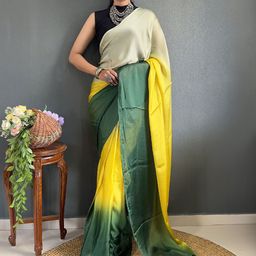 Mitera Colourblocked Pure Crepe Ready to Wear Saree-image-43