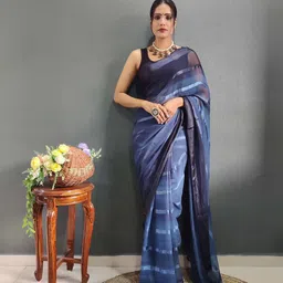 Mitera Striped Zari Pure Chiffon Ready to Wear Saree-image-52