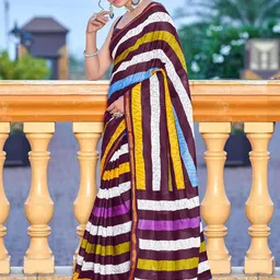 Anouk Striped Pure Cotton Saree-image-39
