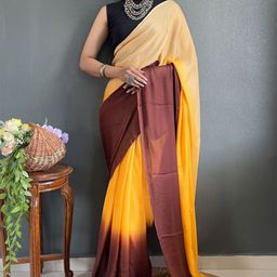 Mitera Colourblocked Pure Crepe Ready to Wear Saree-image-42