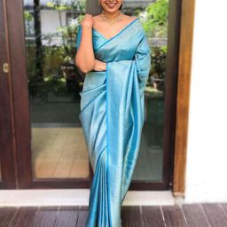 ZIBLON Woven Design Zari Banarasi Saree-10