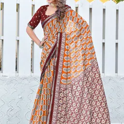Anouk Floral Printed Pure Cotton Saree-image-96