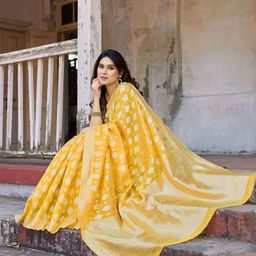 vj fashion Ethnic Motifs Woven Design Zari Saree-picture-51