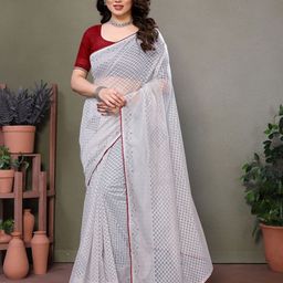 VIJAYA VALLABH Woven Design Schiffli Saree-picture-7
