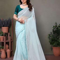 VIJAYA VALLABH Woven Design Net Saree-picture-33