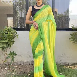 MiteraColourblocked Ombre Pure Chiffon Ready to Wear Saree-image-46