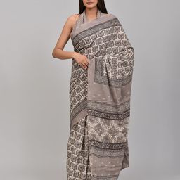Shivanya  Handicrafts Ethnic Motifs Pure Cotton Block Print Saree-image-79