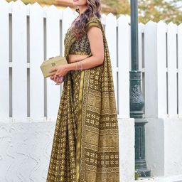 Anouk Floral Printed Zari Pure Cotton Saree-picture-48