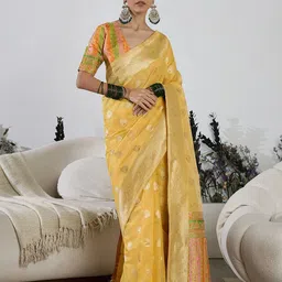 Sangria Woven Design Zari Detail Banarasi Saree-image-74
